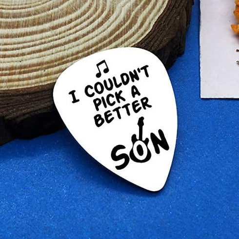 Son Gifts from Mom Dad I Couldn't Pick A Better Son Guitar Pick Musician Gift Ideas for Son Birthday Gifts from Mom Dad Graduation Gift for Son Christmas Gift for Musician Guitar Player Son